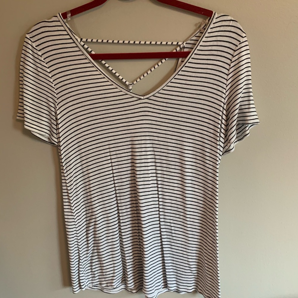 Striped Open Back Tee
